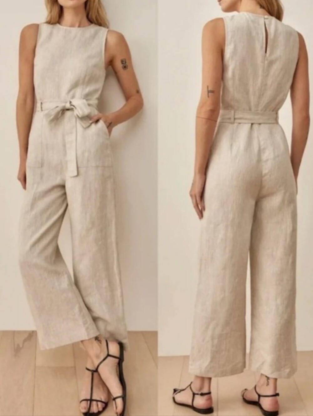 Reformation Naomi Linen Wide-Leg Jumpsuit